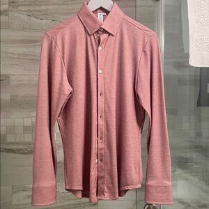 State & Liberty maroon pique button down